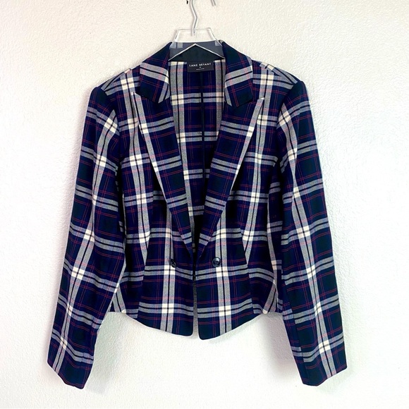 Lane Bryant Plaid Perfect Drape Cropped Blazer Size 18 - Picture 2 of 7